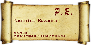 Paulnics Rozanna névjegykártya